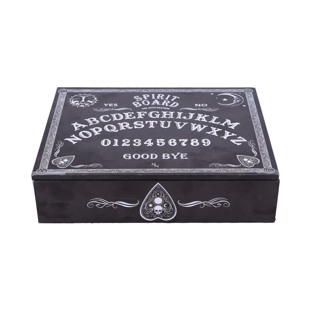 Black and White Spirit Board and Planchette Jewellery Storage Box with Mirror: 2 - Boxes By NN Designs