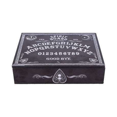 Black and White Spirit Board and Planchette Jewellery Storage Box with Mirror: 2 - Boxes By NN Designs