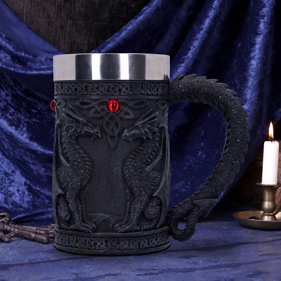 Black Wing Celtic Dragon Tankard Mug: 1 - Tankards By Gift Moments