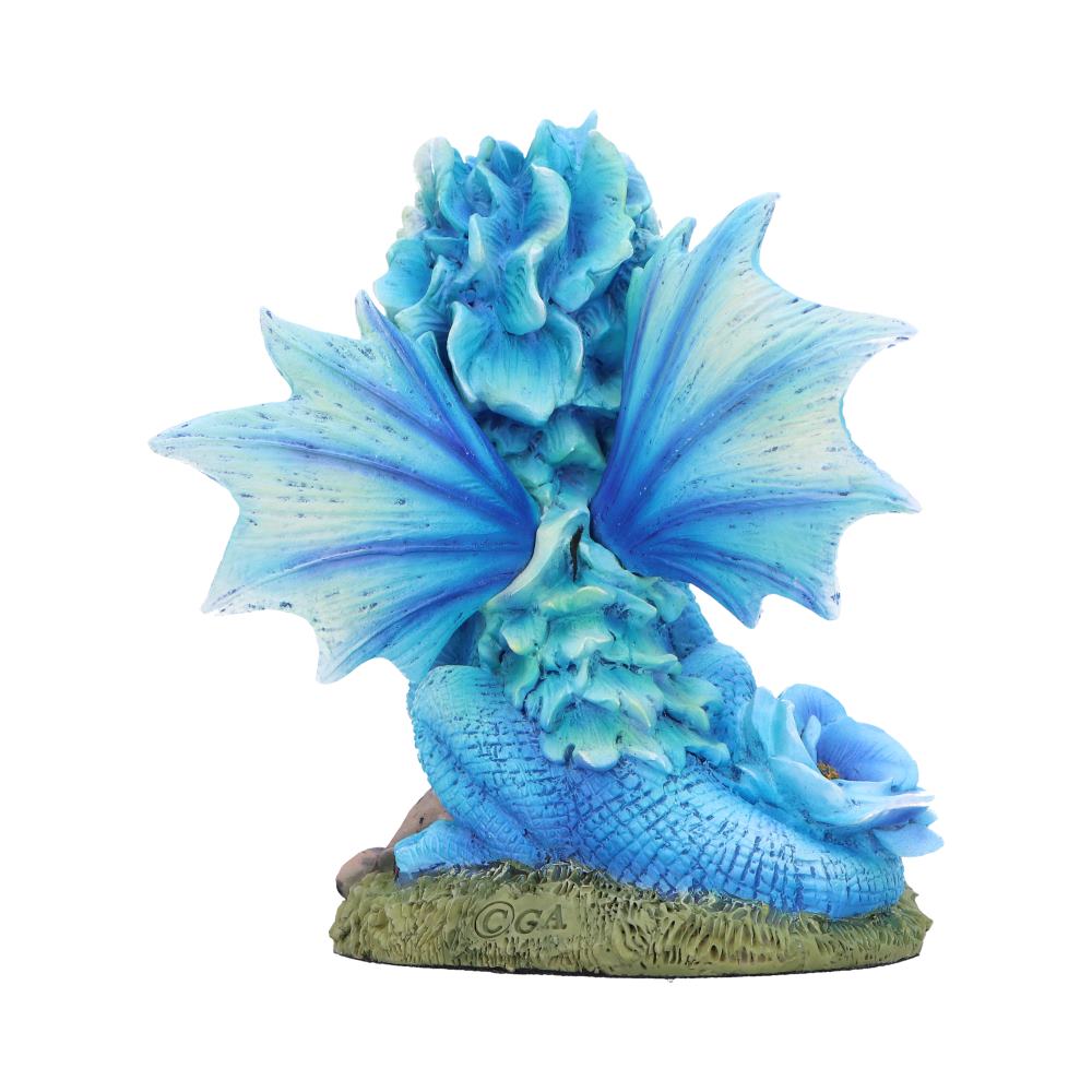 Blue Poppy Flower Dragon Figurine: 4 - Figurines Small (Under 15cm) By NN Designs