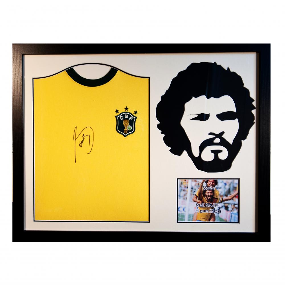 Brasil Socrates Signed Shirt Silhouette: 1 - Signed Memorabilia By Brazil