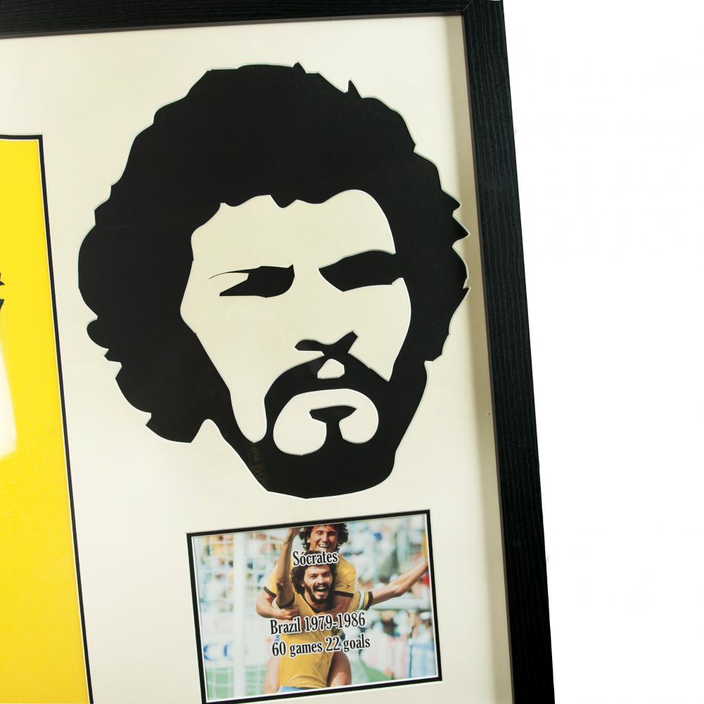 Brasil Socrates Signed Shirt Silhouette: 3 - Signed Memorabilia By Brazil