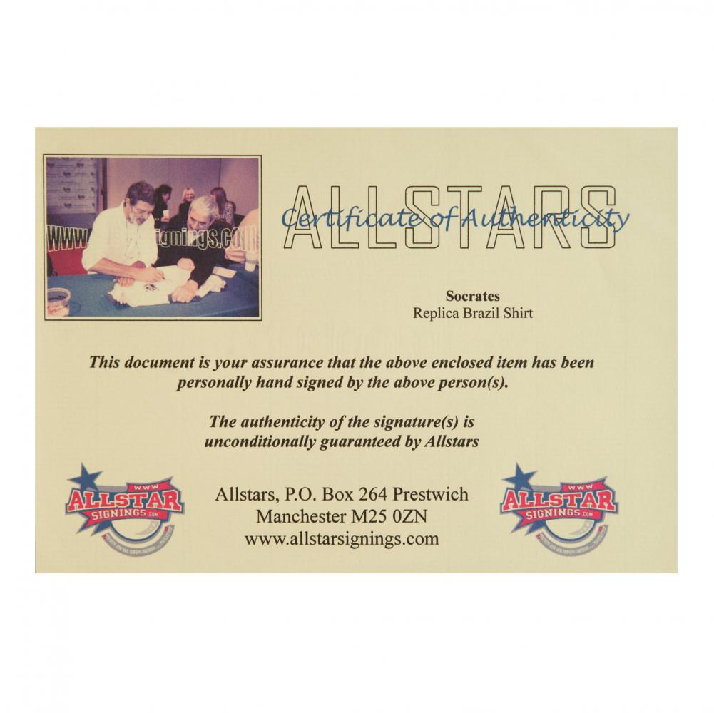 Brasil Socrates Signed Shirt Silhouette: 5 - Signed Memorabilia By Brazil