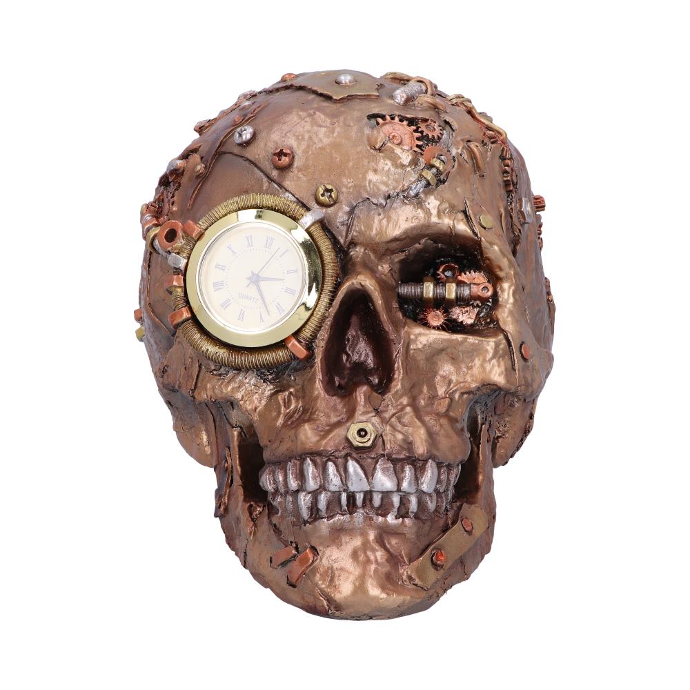 Bronze Scrapped Skull Steampunk Scrap Skeleton Figurine: 3 - Clocks By Gift Moments