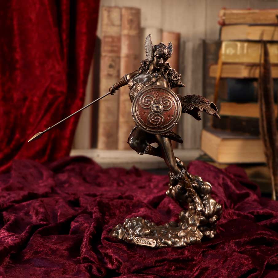 Bronze Valkyrie’s Flight Norse Valkyrie Warrior Female Figurine: 1 - Figures & Collectables By Gift Moments