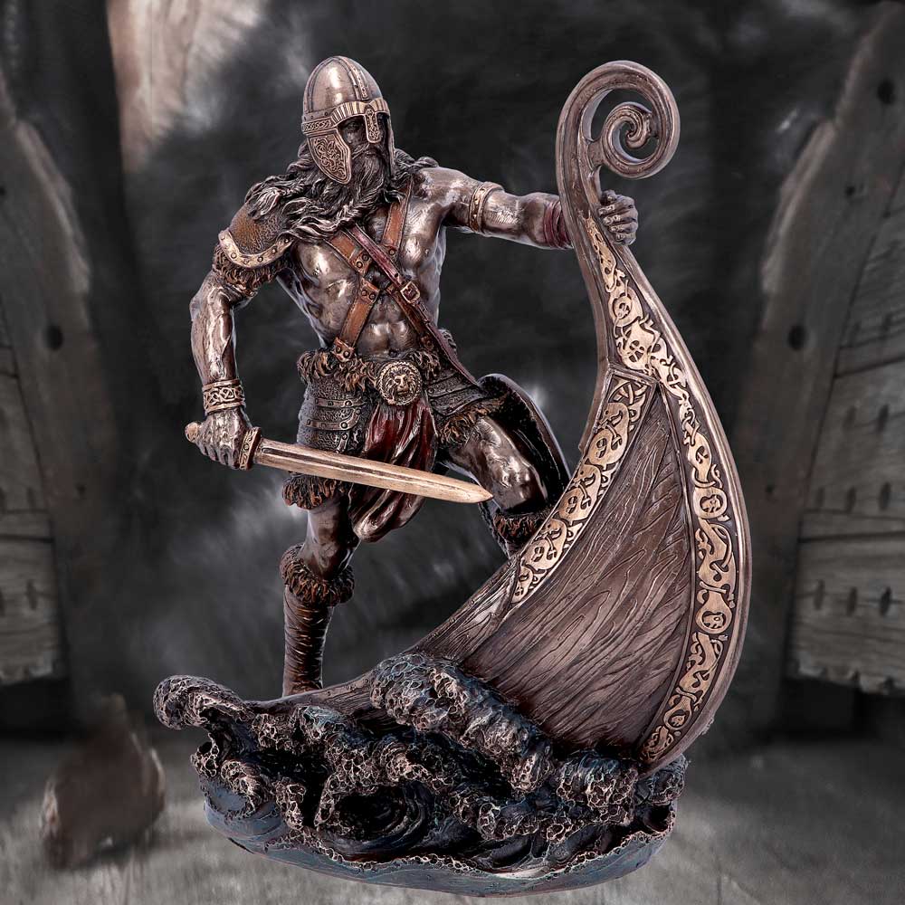 Bronzed Halvor Viking Longship Figurine: 1 - Figures & Collectables By Gift Moments