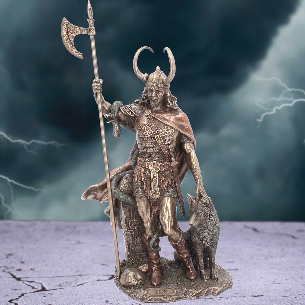 Bronzed Loki-Norse Trickster God Figurine 35cm: 1 - Figures & Collectables By Gift Moments