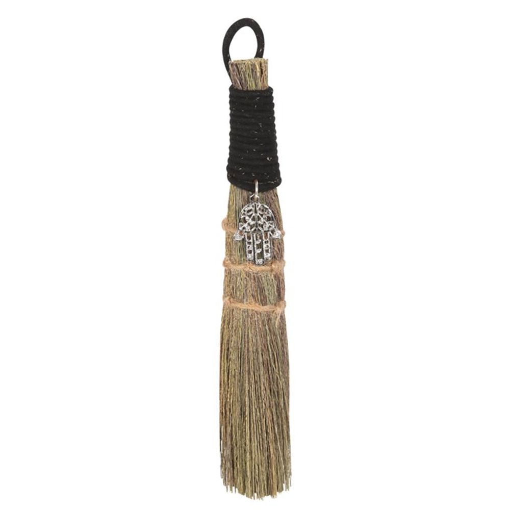Broom with Hamsa Hand Charm 20cm: 1 - By Gift Moments