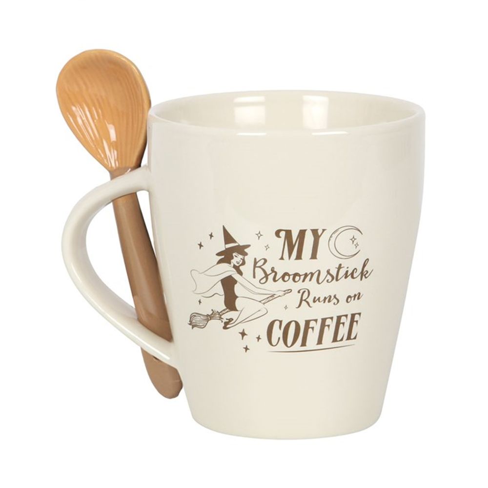 My Broomstick Runs on Coffee Mug and Spoon Set: 1 - Mugs By Gift Moments