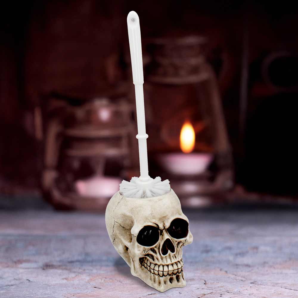 Brush with Death Skull Toilet Brush Holder 16.4cm: 1 - Toilet Brushes By Gift Moments