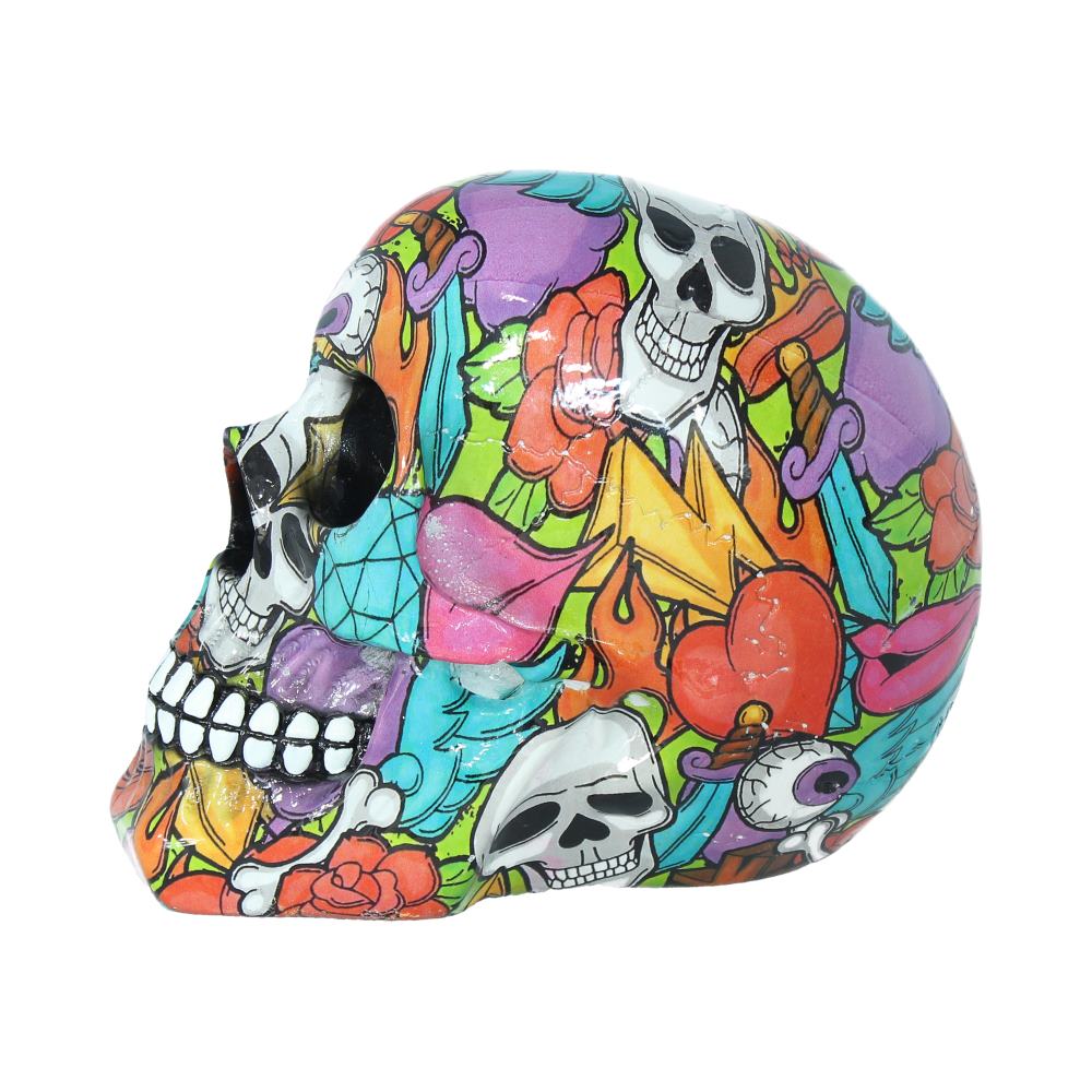 Calypso Graphic Art Printed Skull: 4 - Figurines Medium (15-29cm) By Gift Moments