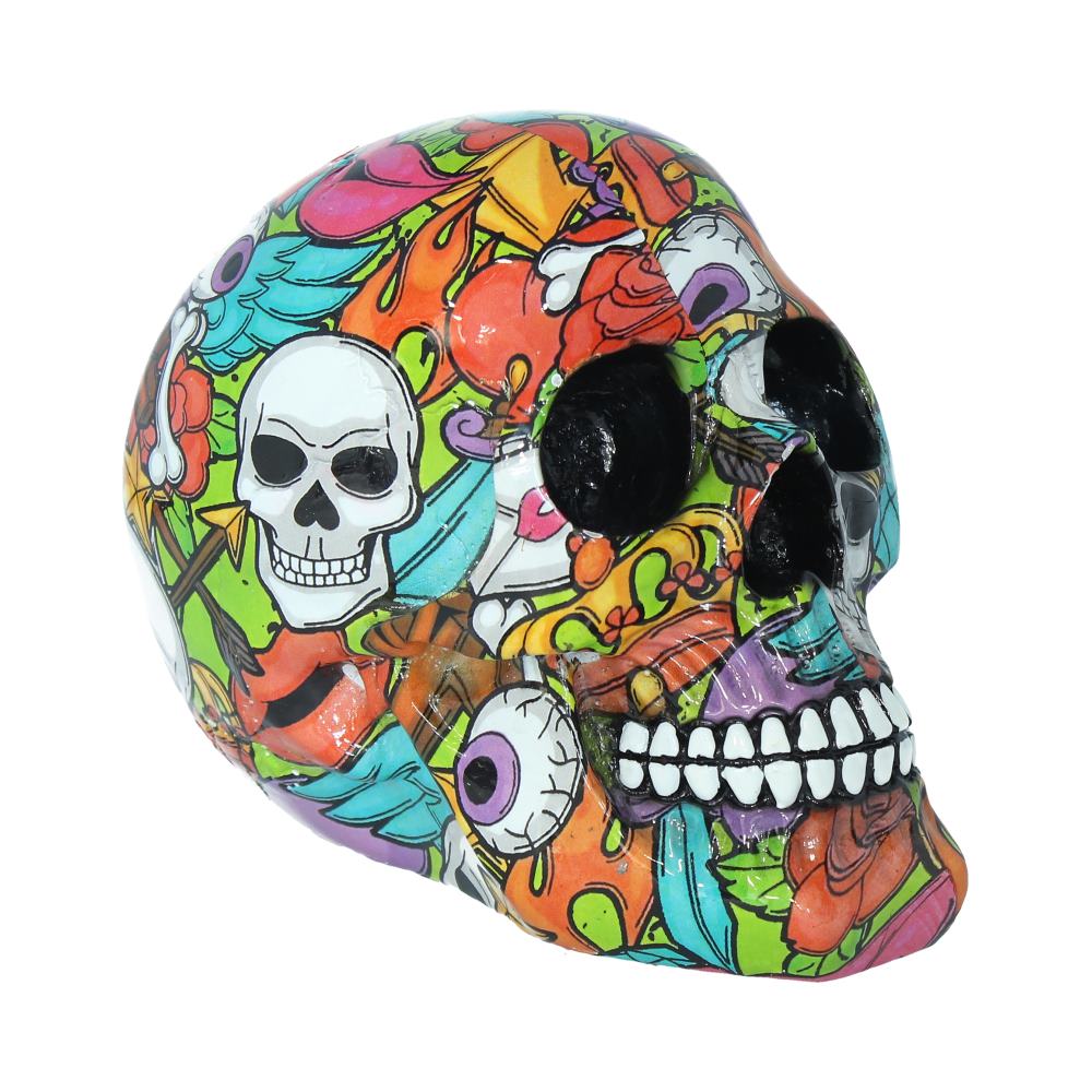 Calypso Graphic Art Printed Skull: 2 - Figurines Medium (15-29cm) By Gift Moments