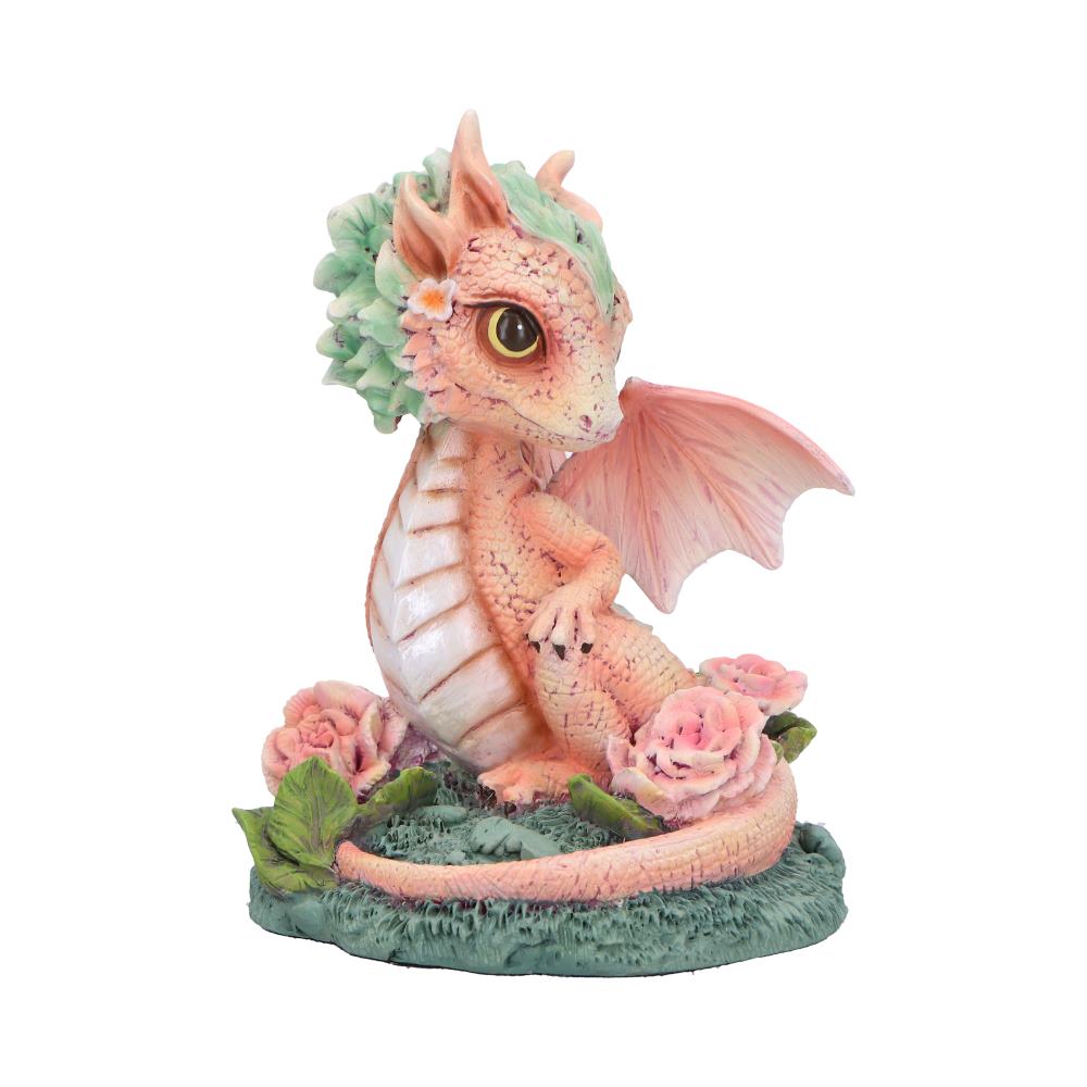 Carnation Flower Dragon Figurine: 2 - Figurines Small (Under 15cm) By NN Designs