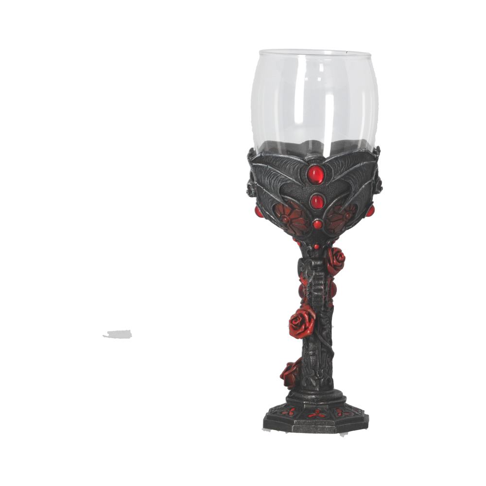Carpe Noctem Dracula Vampire Bat Wine Glass: 4 - Goblets & Chalices By NN Designs