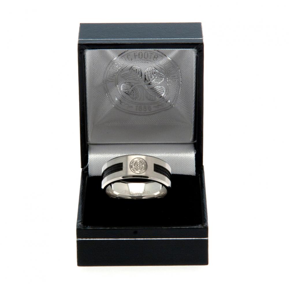 Celtic FC Black Inlay Ring Small - Shop Jewellery At Gift Moments - 1