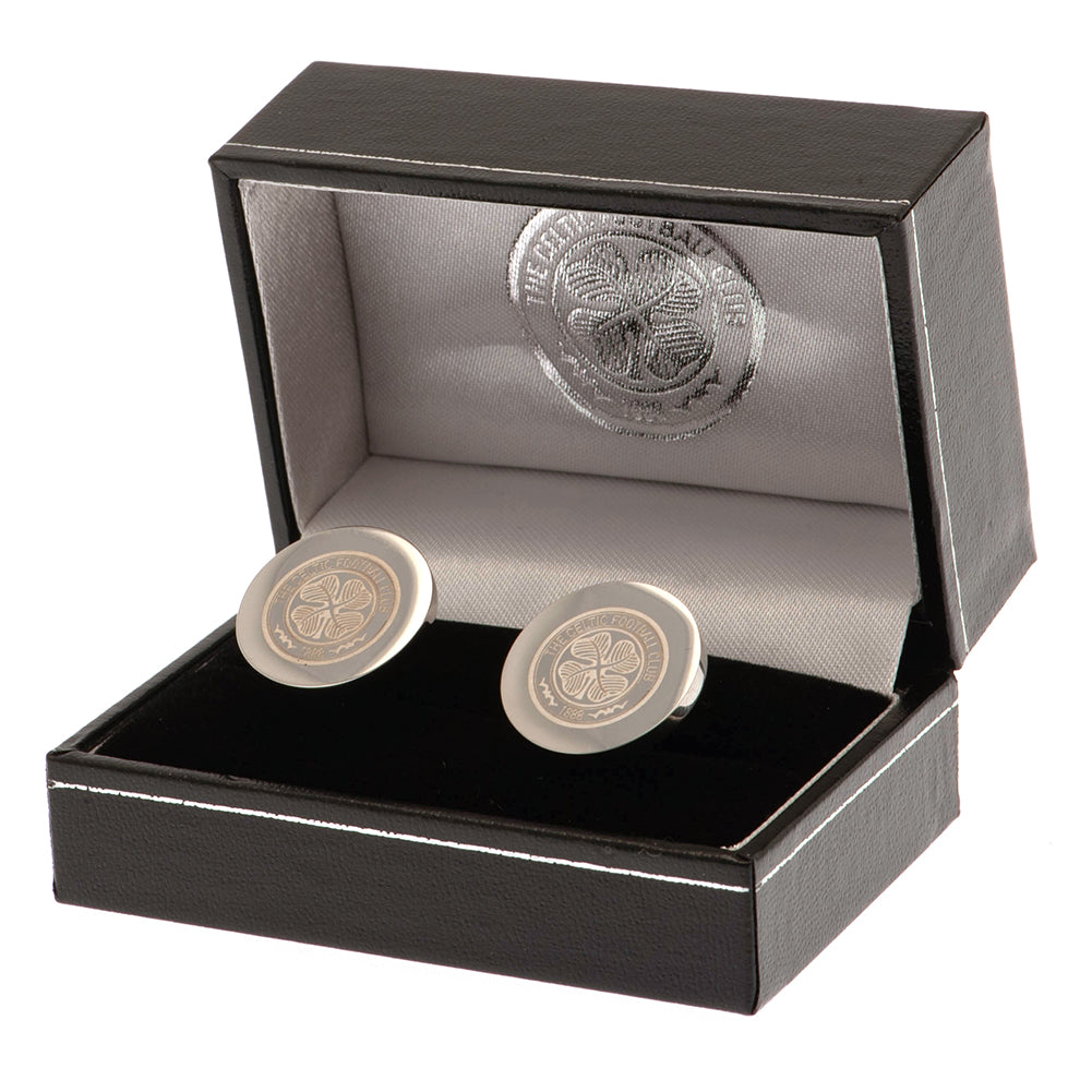 Celtic FC Stainless Steel Round Cufflinks: 1 - Cufflinks & Tie Slides By Celtic