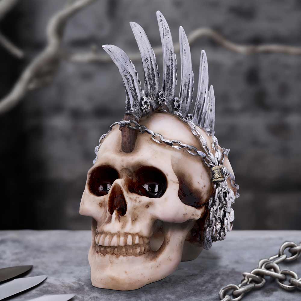 Chain Blade Mohican Mohawk Knife Skull Ornament: 1 - Figures & Collectables By Gift Moments