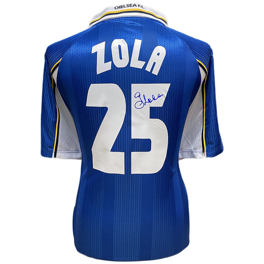Chelsea FC 1998 UEFA Cup Winners’ Cup Final Zola Signed Shirt: 1 - Signed Memorabilia By Chelsea
