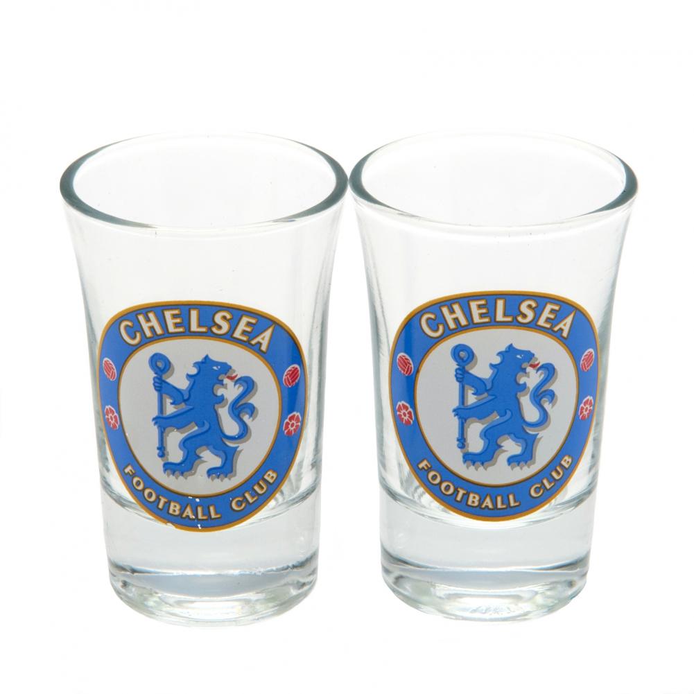 Chelsea FC 2pk Shot Glass Set - Shop Glassware At Gift Moments - 2