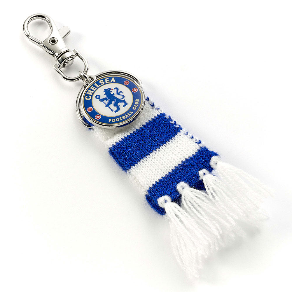 Chelsea FC Blue Bar Scarf Bag Charm - Shop Keyrings At Gift Moments - 1
