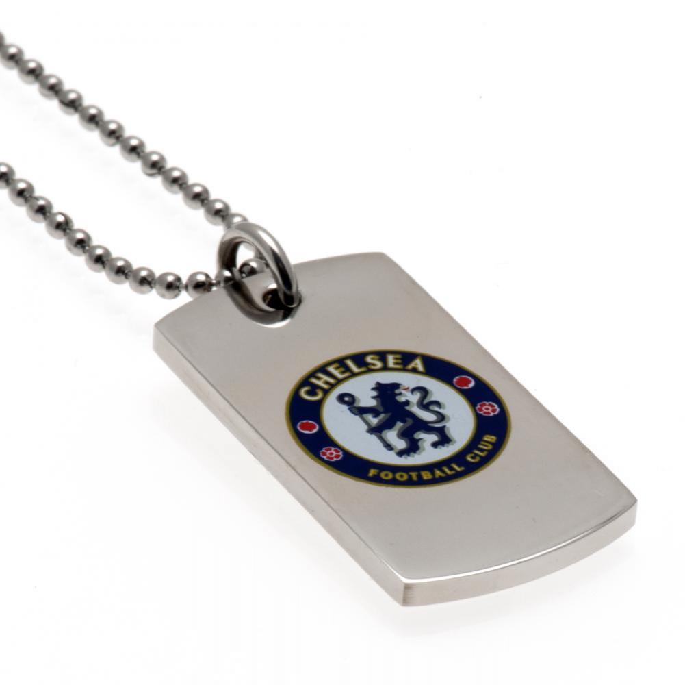 Chelsea FC Colour Crest Dog Tag & Chain - Shop Jewellery At Gift Moments - 2