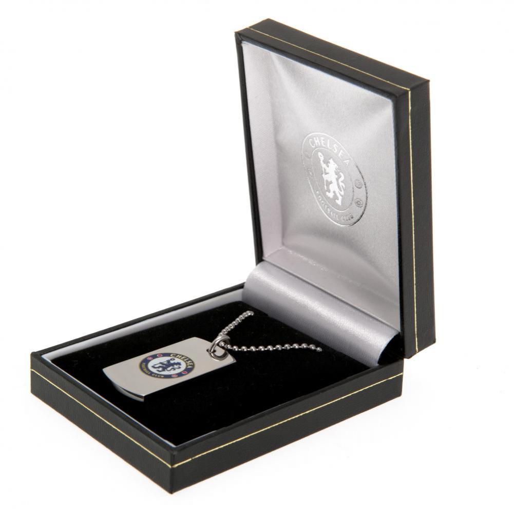 Chelsea FC Colour Crest Dog Tag & Chain - Shop Jewellery At Gift Moments - 1
