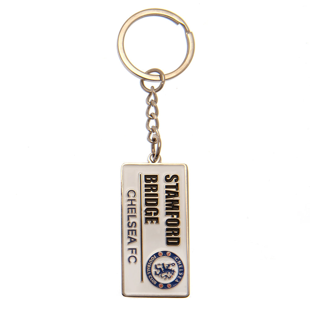 Chelsea FC Embossed Street Sign Keyring - Shop Keyrings At Gift Moments - 1