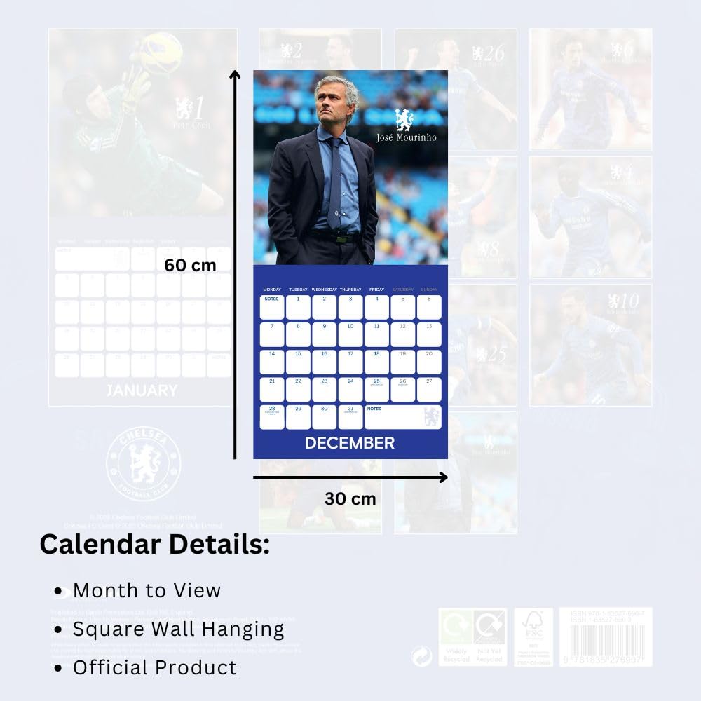 Chelsea FC Legends Square Calendar 2026: 6 - Calendars By Chelsea