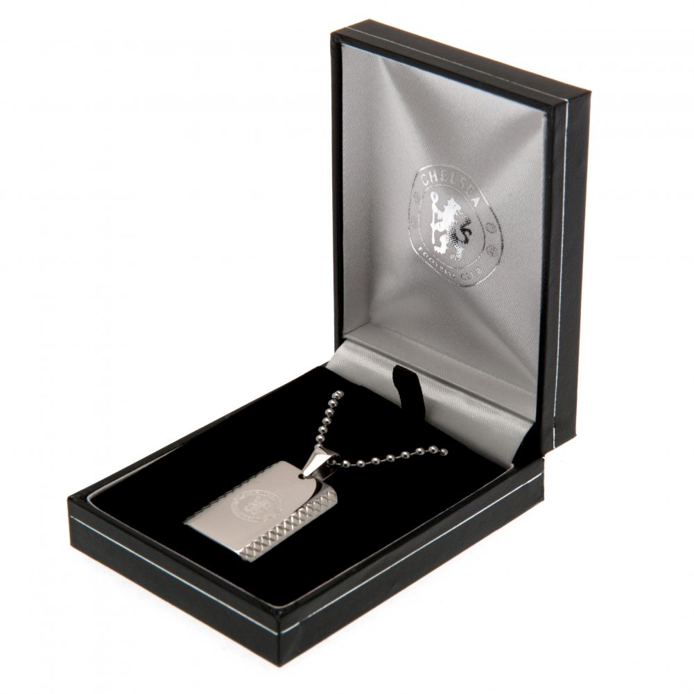 Chelsea FC Patterned Dog Tag & Chain - Shop Jewellery At Gift Moments - 1