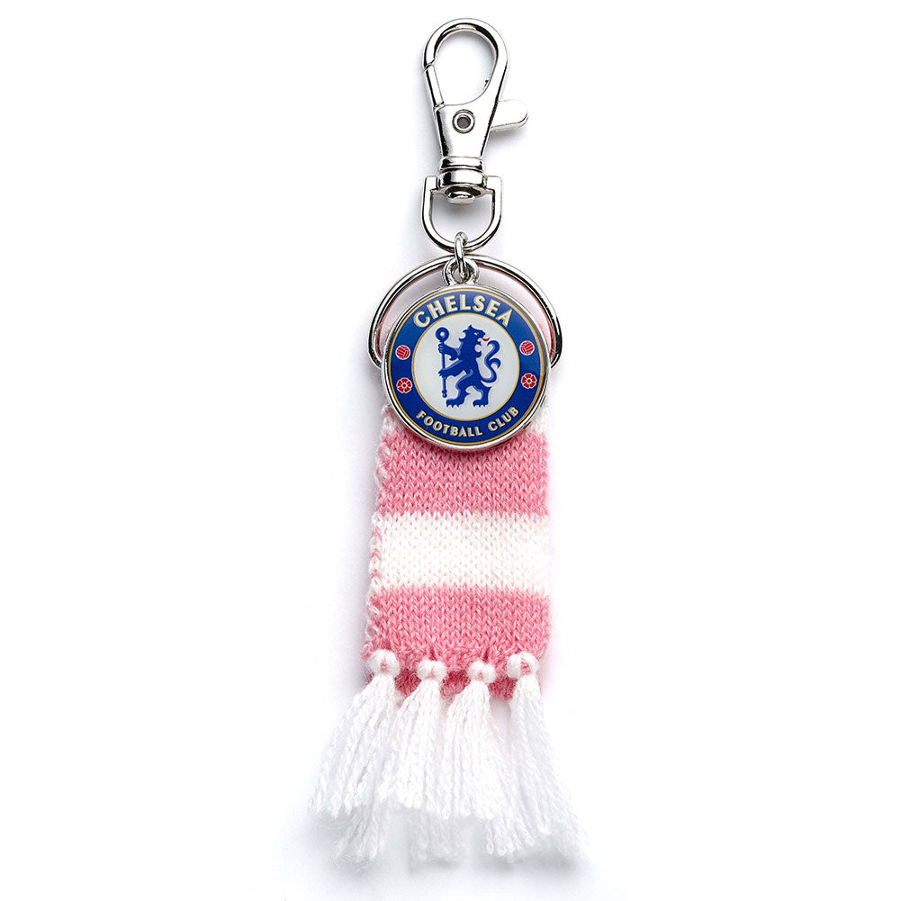 Chelsea FC Pink Bar Scarf Bag Charm: 2 - Keyrings By Chelsea