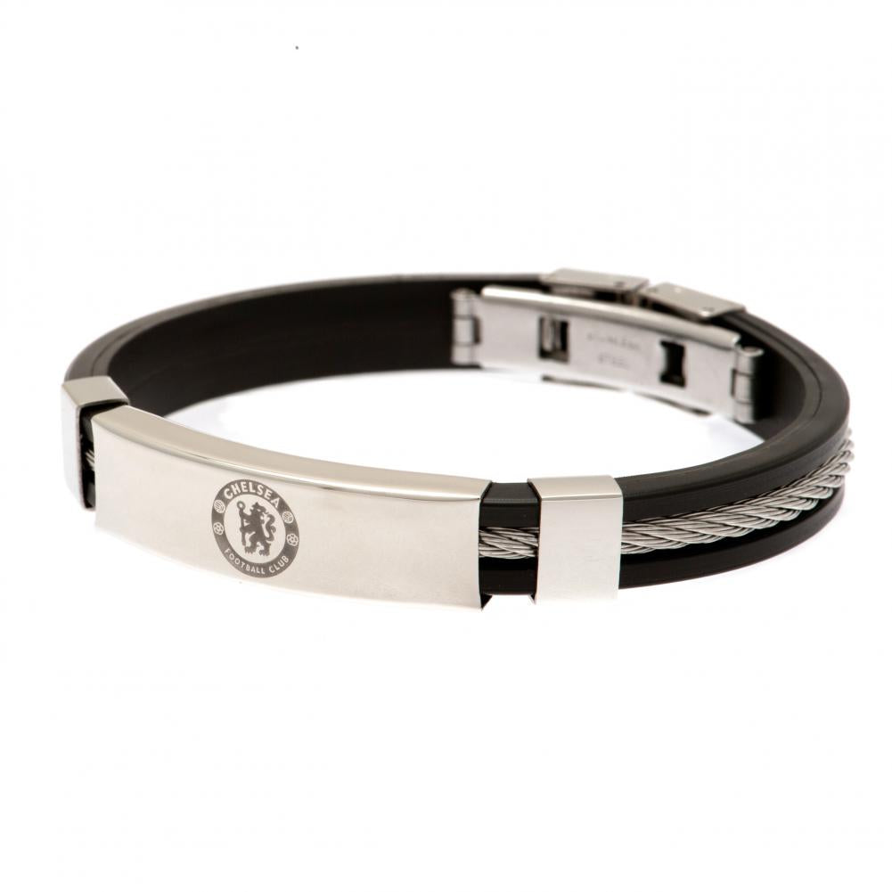 Chelsea FC Silver Inlay Silicone Bracelet - Shop Jewellery At Gift Moments - 1