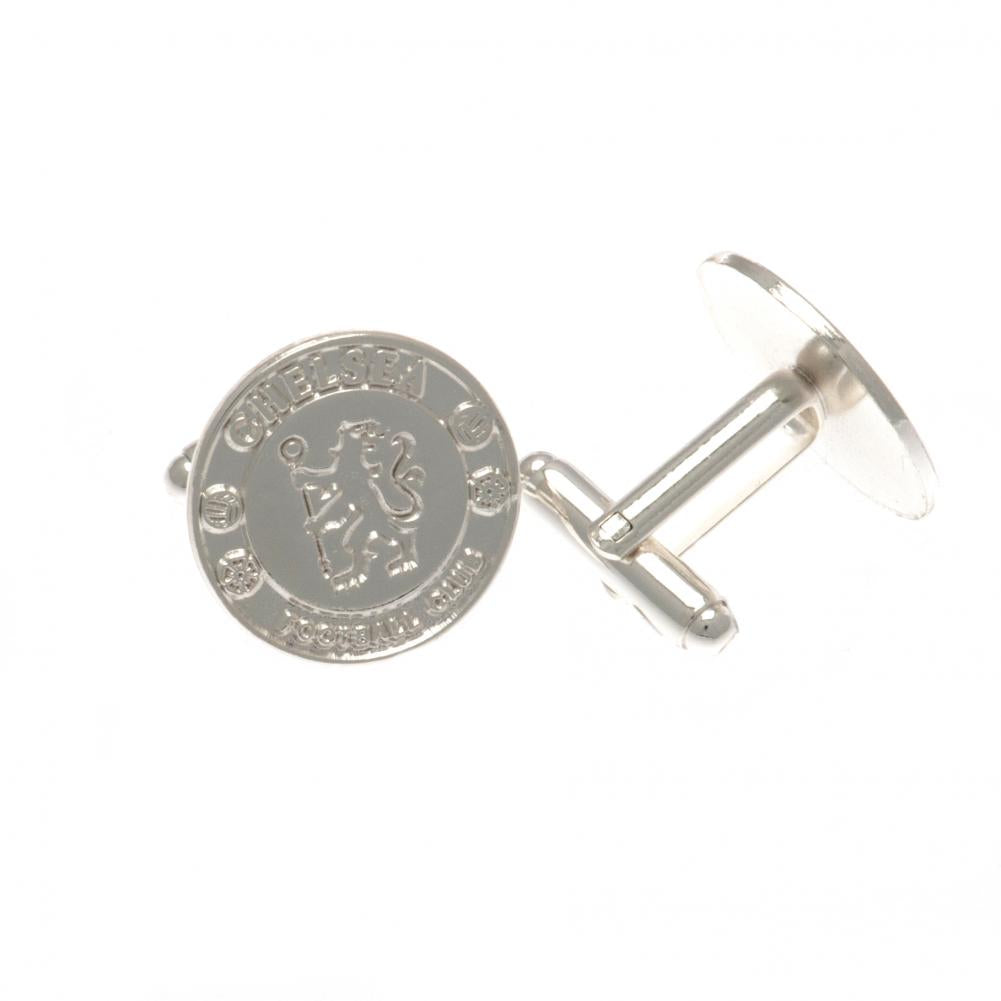 Chelsea FC Silver Plated Formed Cufflinks: 2 - Cufflinks & Tie Slides By Chelsea