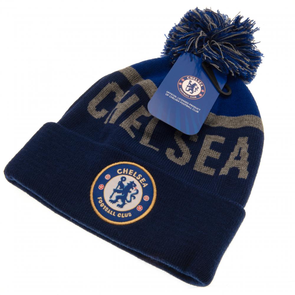 Chelsea FC Navy Text Ski Hat: 3 - Caps & Hats By Chelsea