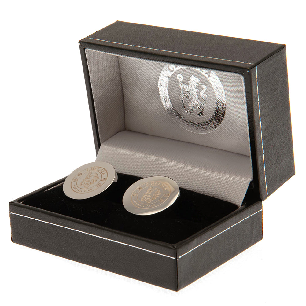 Chelsea FC Stainless Steel Round Cufflinks: 1 - Cufflinks & Tie Slides By Chelsea