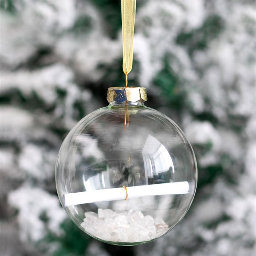 Clear Quartz Manifestation Christmas Bauble Kit: 1 - By Gift Moments