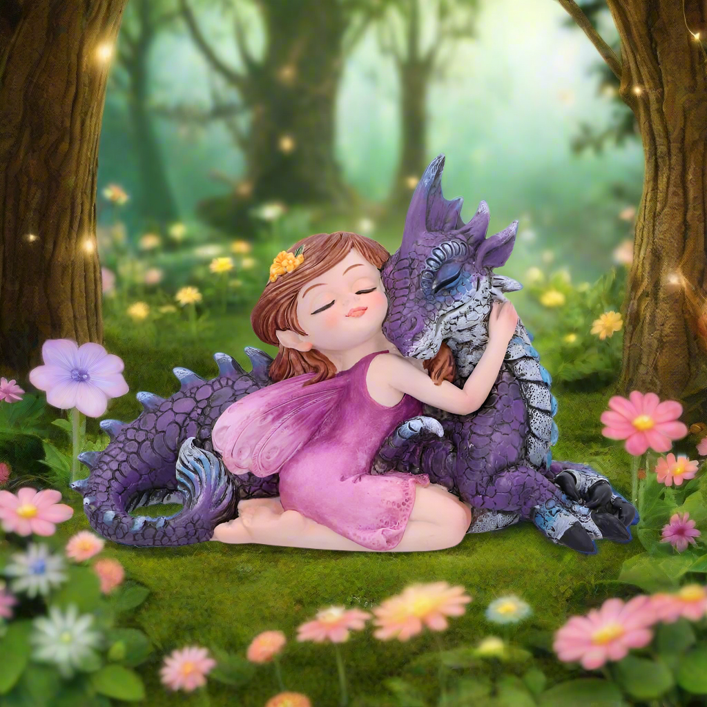 Companion Cuddle Fairy and Purple Dragon Hugging Figurine: 1 - Figures & Collectables By Gift Moments
