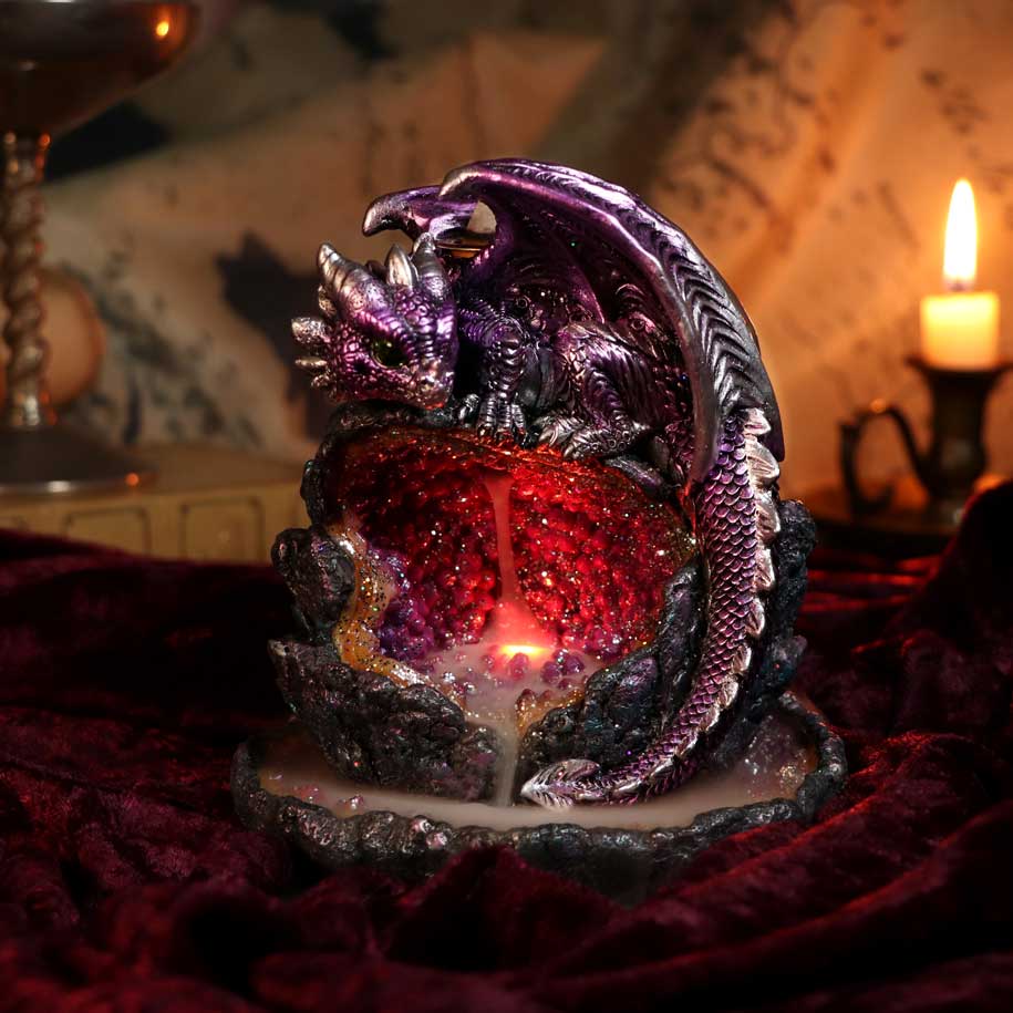 Crystalline Protector Purple Dragon Geode Backflow Incense Burner: 1 - Incense Holders By Gift Moments