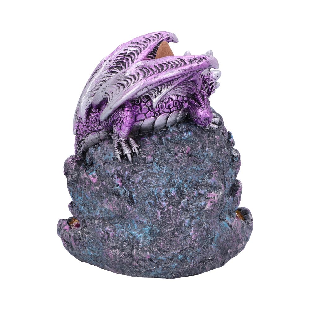 Crystalline Protector Purple Dragon Geode Backflow Incense Burner: 4 - Incense Holders By Gift Moments