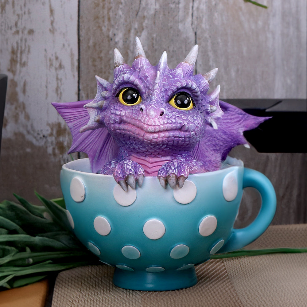 Cutieling Figurine Cute Dragon in a Teacup Ornament: 1 - Figurines Small (Under 15cm) By NN Designs