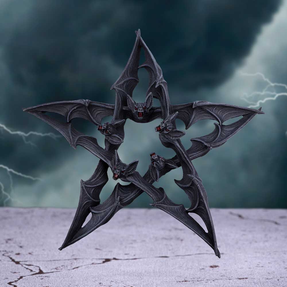 Dark Colony Bat Pentagram Wall Plaque: 1 - Figures & Collectables By Gift Moments