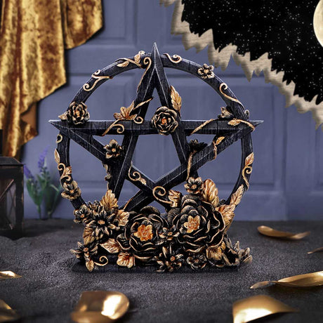Dark Floral Decorative Pentagram Ornament: 1 - Figures & Collectables By NN Designs