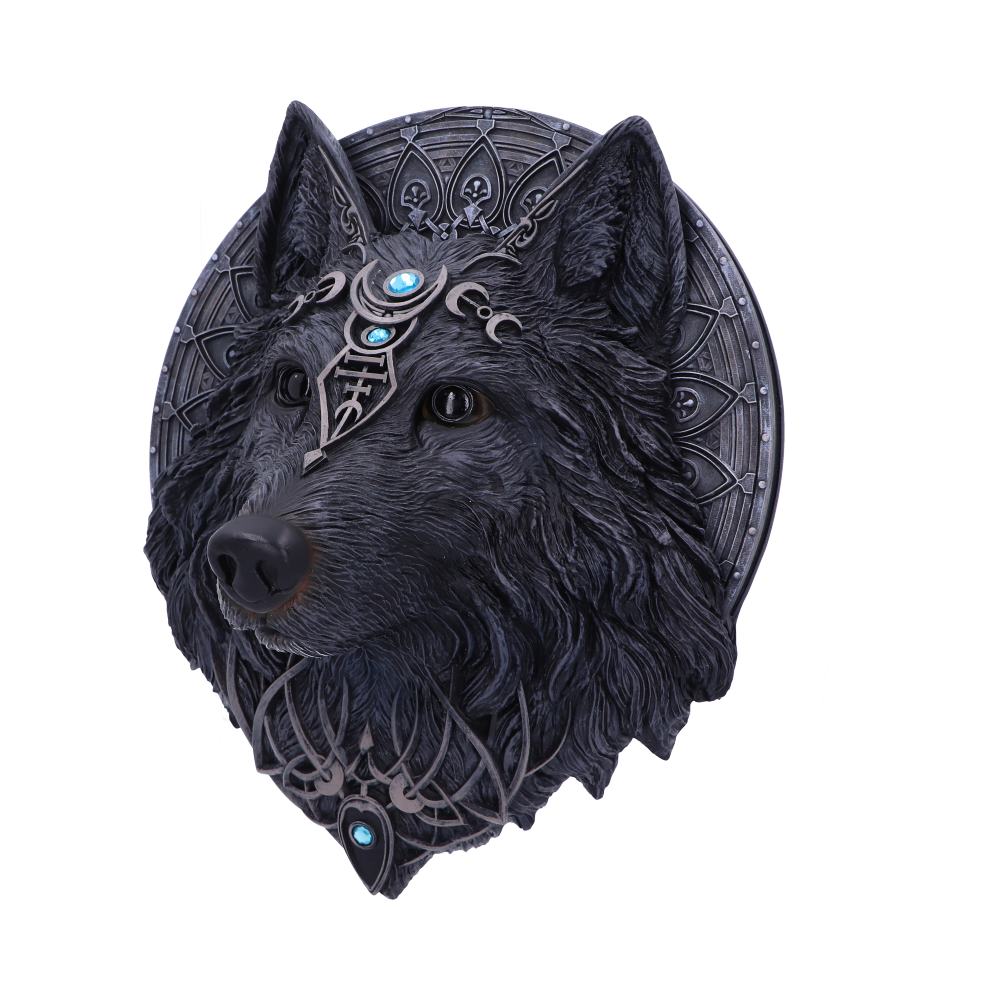 Dark Gothic Magical Wolf Moon Wall Hanging Plaque: 3 - Wall Hanging Sculptures By NN Designs