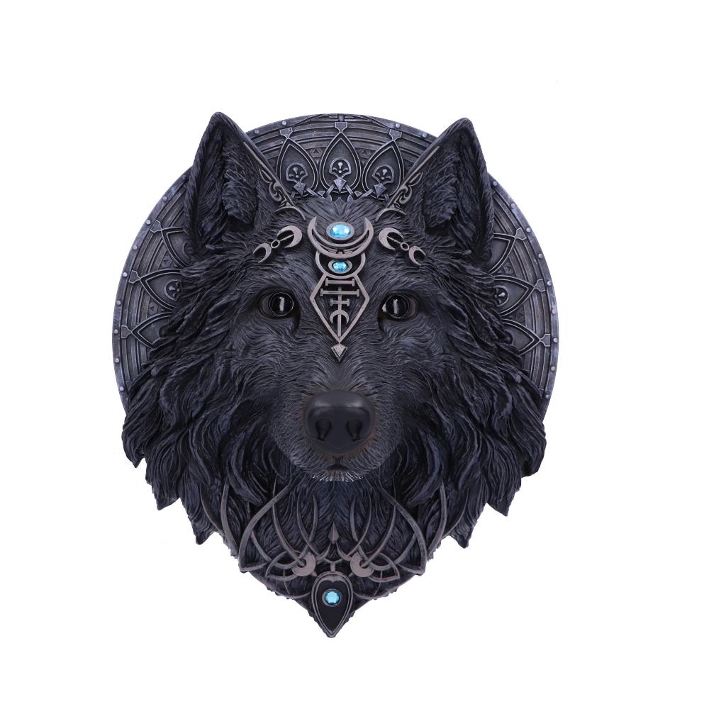 Dark Gothic Magical Wolf Moon Wall Hanging Plaque: 2 - Wall Hanging Sculptures By NN Designs