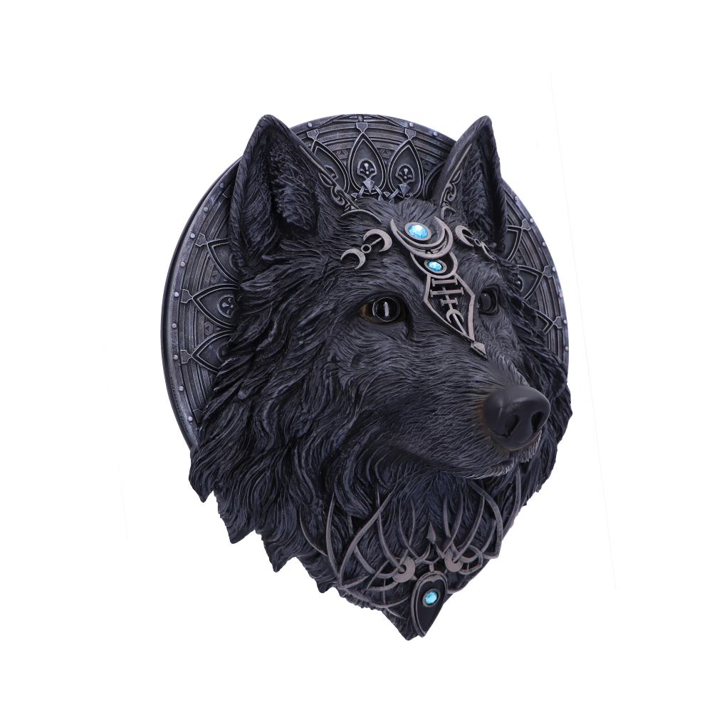 Dark Gothic Magical Wolf Moon Wall Hanging Plaque: 4 - Wall Hanging Sculptures By NN Designs