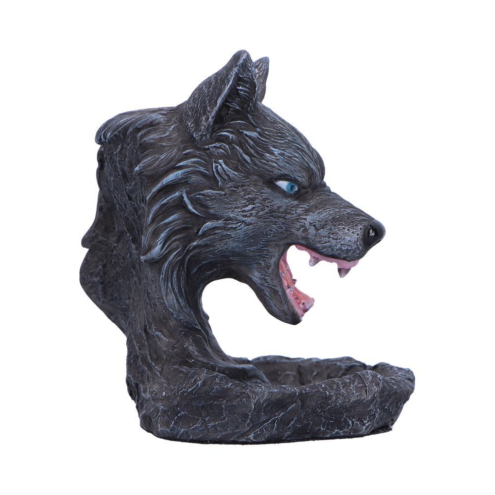 Dark Wolf Head Backflow Incense Burner 11.5cm: 4 - Incense Holders By Gift Moments