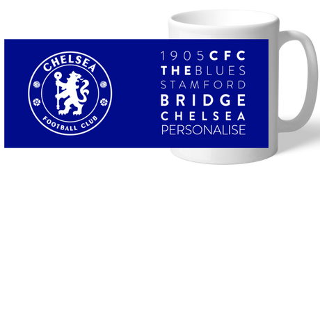 Personalised Chelsea FC Word Collage Mug