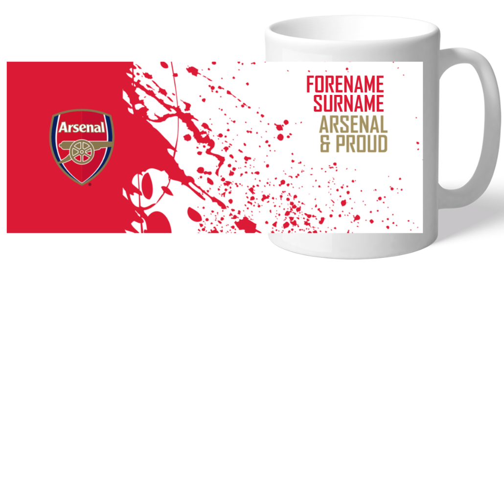 Personalised Arsenal FC Proud Mug
