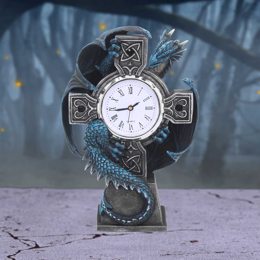 Draco Clock by Anne Stokes 17.8cm: 1 - Clocks By Anne Stokes