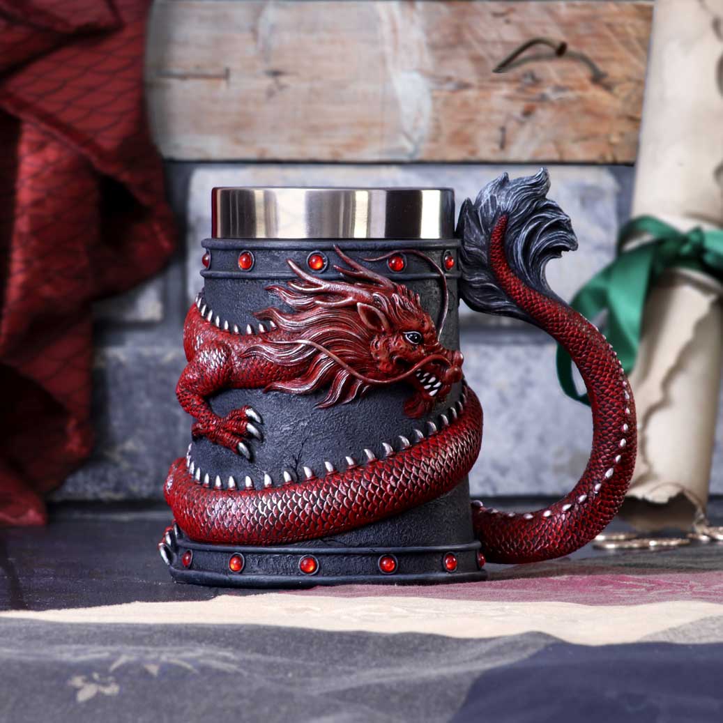 Dragon Coil Tankard Red 16cm - Shop Tankards At Gift Moments - 1
