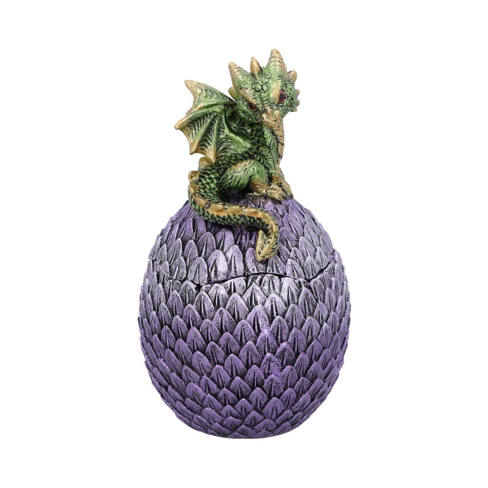 Dragonling Perch Box Metallic Green Dragon Box 14cm: 5 - Boxes By Gift Moments